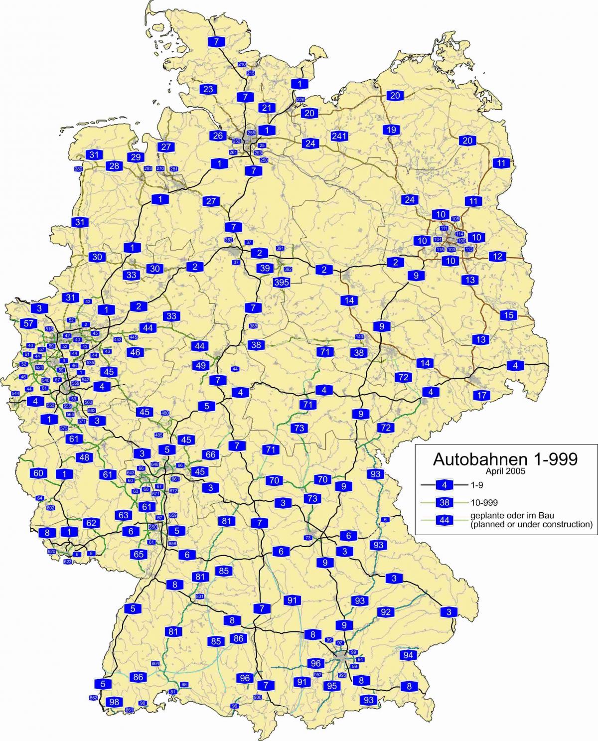 Snelwegkaart van Duitsland